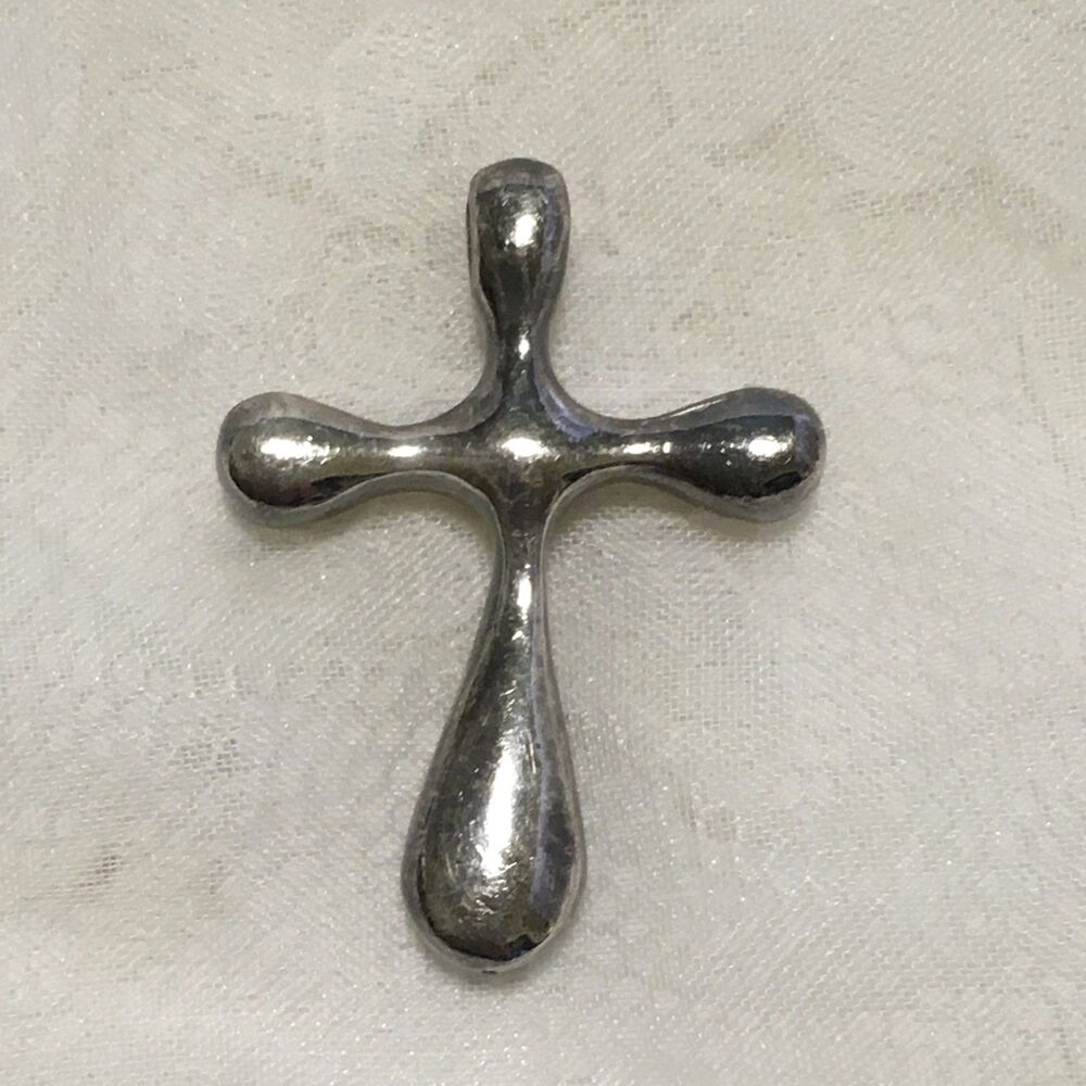 Tiffany & Co. Elsa Peretti Sterling Silver 3/4" Cross Pendant Vintage
